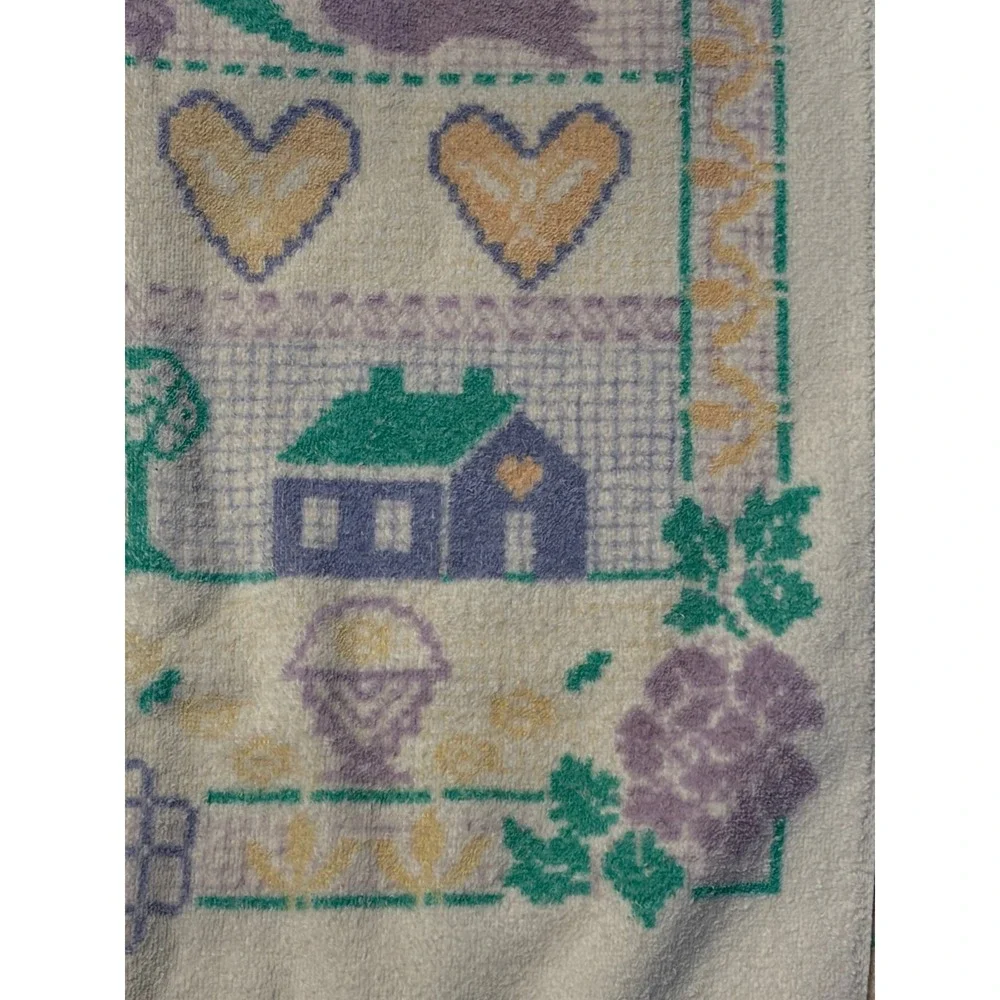 Vintage Caldwell Tradition Collection Hand Towels Set 2 Country Cottage Hearts